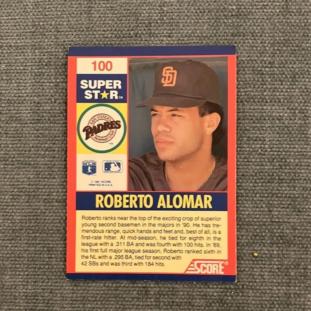 1991 Score San Diego Padres Baseball Card Trading Card